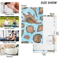 thumbnail image 3 of SKYSONIC Vintage Ocean Seashell Patterned Hand Towels 2 PCS, Cotton Bath Towel for Drying Face Hands Body ,Absorbent Lightweight Towels for Bathroom Ktichen Travel Gym, 16"x28", 3 of 7