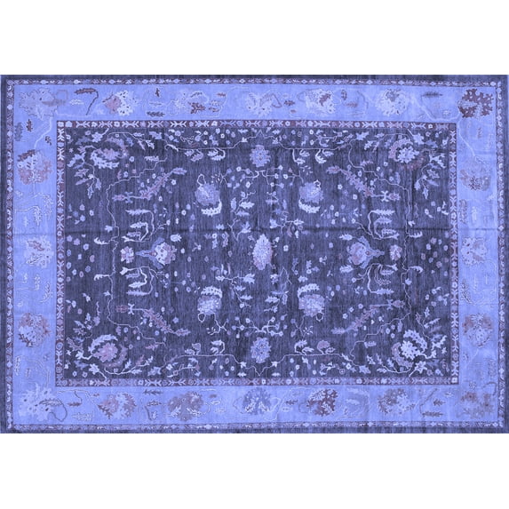 Ahgly Company Indoor Rectangle Persian Blue Traditional Area Rugs, 7' x 10'