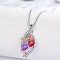 thumbnail image 6 of Taioiat Double Birthstone Necklaces for Women 18K Gold Plated Birthstone Rose Flower Jewelry Anniversary Valentines Day Mother's Day Birthday Gifts for Her Wife Girlfriend Mom, 6 of 7