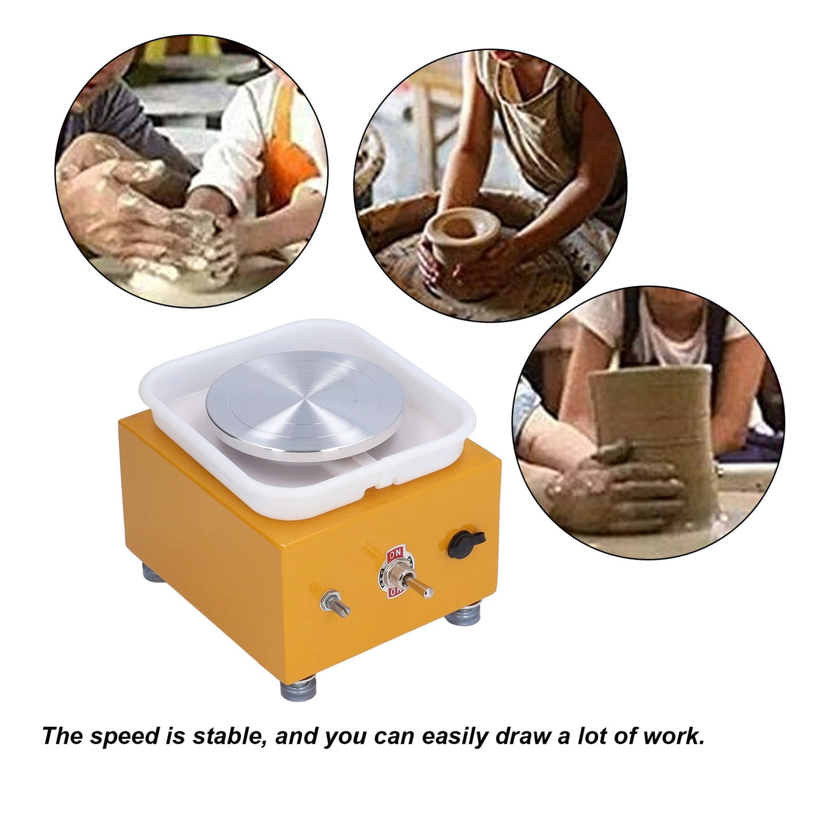 Pottery Wheel Stable Speed Ceic Wheel Pottery Machine Miniature Kids Mini Pottery Wheel for Home ,Power Tools