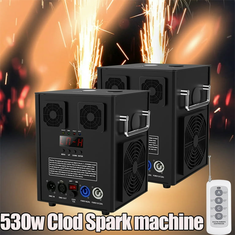 700W Adjustable 13ft Cold Spark Machine with Remote, 2pcs DMX512