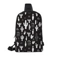 thumbnail image 3 of Chest Bag Dual Pocket 11.8×7.7×2.4in Waterproof Double-Pocket Large Capacity With No Inner Pouch Pockets And Double Drawstrings Black Background Of Cactus, 3 of 8