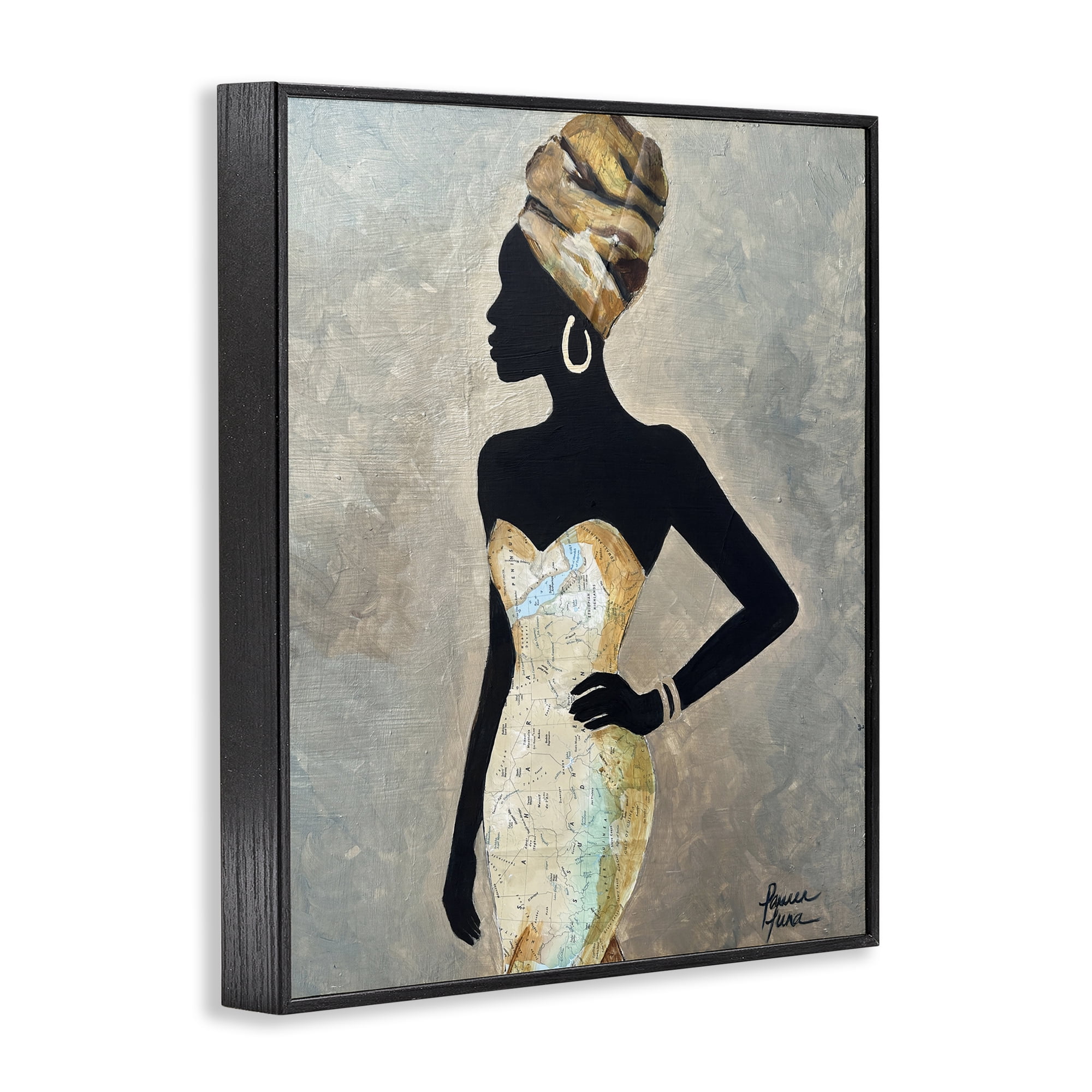 Stupell Industries Motherland Muse Fashion Portrait Black Framed Giclee Art, design by Lauren Luna