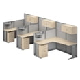 thumbnail image 1 of Office in an Hour 3 Person L Cubicle Desk Set in Natural Elm - Engineered Wood, 1 of 5
