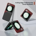 thumbnail image 6 of Aramid Fiber Case for Samsung Galaxy Z Flip 6 Case Aramid Fiber Thin Fit Slim Minimalist 6 FT Military Grade Drop Protection Case with Wireless Charging, Black&Red, 6 of 12