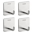 thumbnail image 6 of DAMIFU No Drilling Required Heavy Duty Adhesive Hooks Stainless Steel 4Pcs Pack, 6 of 9