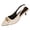 White, variant on Womens Slingback Heels Metal Chain Pointed Closed Toe Sandals Elastic Band Elegant Print Summer Dress Pumps Shoes White Size 6