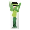 Unique Happy Holidays Snowman Table Decoration 7" Utensil Wrappers, White, 8 CT
