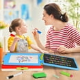 thumbnail image 7 of Freecat Easel for Kids, Toddlers' Double Sides Drawing Board with Blackboard & Whiteboard, Carry Case, Blue, Board Game,Birthday Christmas Gift for Kids Girls Boys 3-5 Years Old.(20"×11.5"×15.2"), 7 of 7