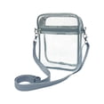 thumbnail image 1 of Bolso bandolera transparente para hombre y mujer, bolso de hombro transparente, bolso de mano para festivales. Gris Grande, 1 of 9