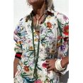 thumbnail image 5 of Conjunto de camisa y pantalones con estampado callejero para mujer, camisa holgada con cuello vuelto, cintura elástica, a la moda, verano, 2024, 5 of 5