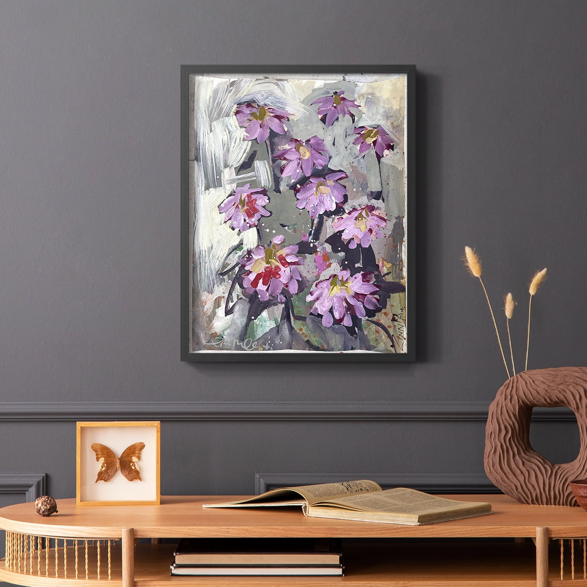 Zinnia II Framed Print - Solid Wood in Single Picture Frame Solid Wood 2 Framed Print