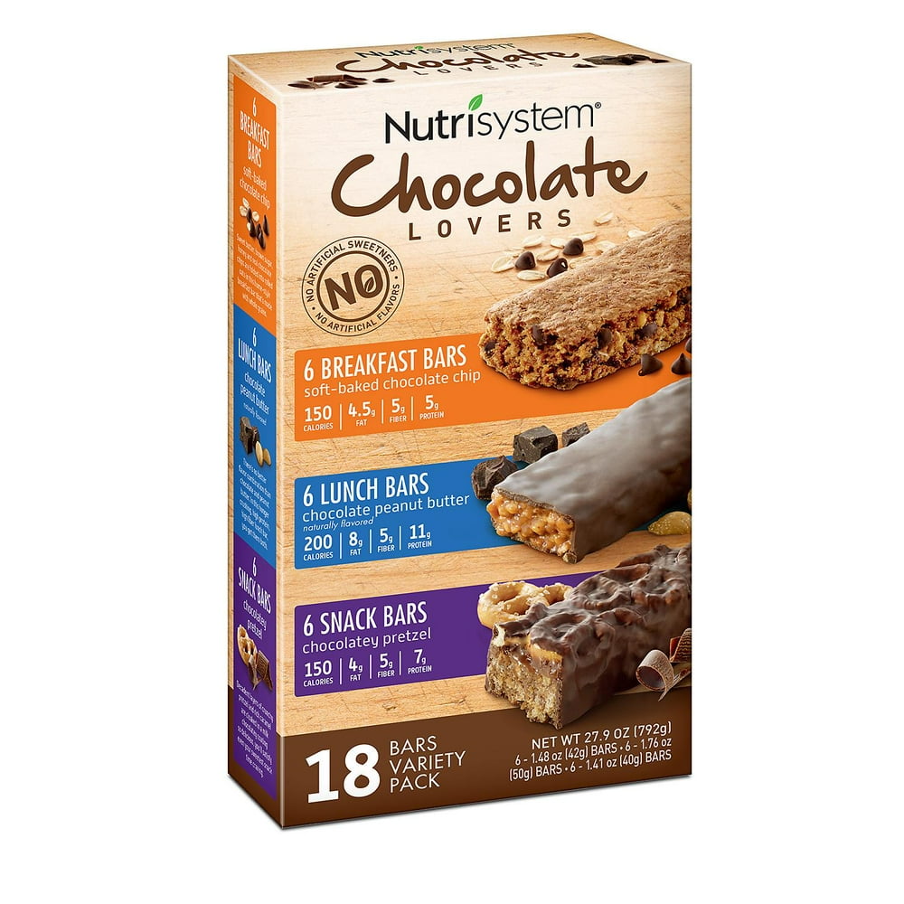 Nutrisystem Chocolate Lovers Breakfast, Lunch and Snack Bar Variety