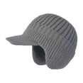 thumbnail image 2 of ZenCart Winter Ear Hat with Ear Flaps Knitted Long Brim Keep Warm Thick Elastic Anti slip Solid Color Gift for Father Grandfather Outdoor Beanie, 2 of 8