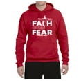thumbnail image 2 of Wild Bobby, Faith Over Fear Psalm 118:6 White , Inspirational/Christian, Unisex Graphic Hoodie Sweatshirt, Red, Small, 2 of 3