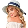 thumbnail image 3 of Women Sun Hat Summer Straw Hat Floppy Beach Hat Wide Brim UV Protection Hats UPF 50 with Chin Strap, 3 of 7