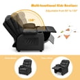 thumbnail image 3 of Infans Kids Youth Recliner Chair PU Leather w/Cup Holders & Side Pockets Black, 3 of 7