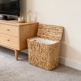thumbnail image 5 of Yucurem 1 Pack Wicker Waste Basket with Lid & Removable Liner, 2.5 Gallon Boho Natural Water Hyacinth Wicker Trash Can for Home Bedroom Living Room Office Kitchen, 5 of 10