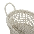thumbnail image 5 of DecMode 9", 8", 7"H White Cotton Handmade Storage Basket with Handles, 3-Pieces, 5 of 8