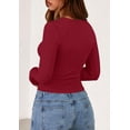 thumbnail image 4 of Remera PRETTYGARDEN de Manga Larga Ajustada con Canalé Roja Talle L, 4 of 8