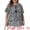 Black, variant on DARING DIVA Women's Plus Crew Neck Boho Print Blouse Vacation Casual 1X Black