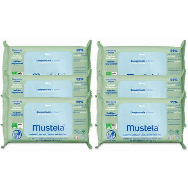 Toallitas limpiadoras Mustela Baby Home compostables de 6 x 60 unidades