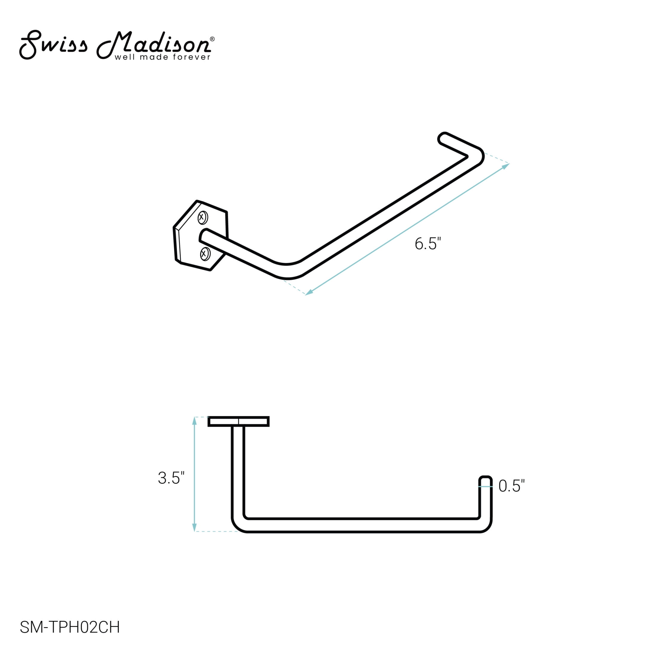 Brusque Toilet Paper Holder in Chrome