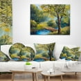 thumbnail image 4 of Designart Summer Forest with Beautiful River - Landscape Printed Throw Pillow - 18x18, 4 of 5