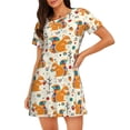thumbnail image 1 of Easygdp Squirrel With Colorful Tail Camisón de manga corta para mujer, informal, estampado, 1 of 6