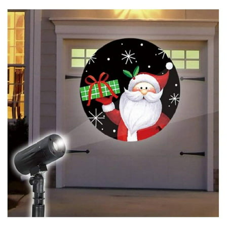 Holiday Projector LED - Santa with Gift - Auto Timer, Outdoor Use By EZ