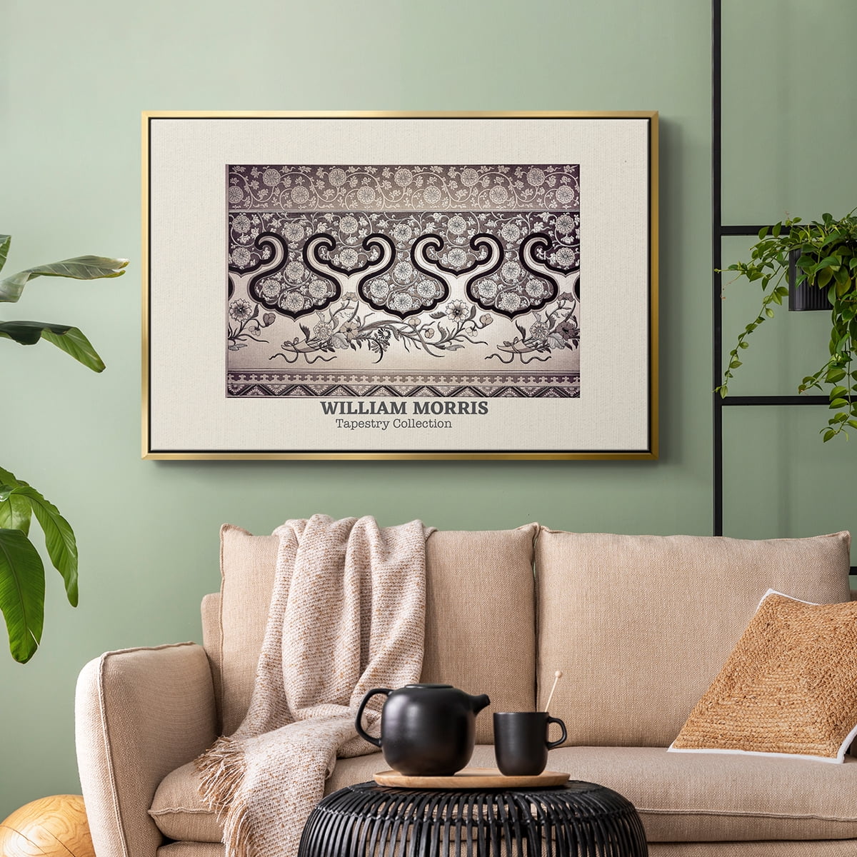 Vintage Abstract Print-XXXIII Framed in Gold Wood Gallery Wrapped Canvas 25 in. x 37 in.