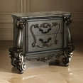 thumbnail image 2 of Benzara Two Drawer Nightstand With Oversized Scrolled Legs In Antique Platinum Finish, 2 of 4
