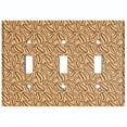 thumbnail image 2 of Metal Light Switch Wall Plate Outlet Cover (Coffee Espresso Mocha Bean Light Brown Pattern - Triple Toggle), 2 of 2