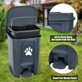 thumbnail image 4 of Dog Poop Trash Can Outdoors Pet Waste Station with Lid:15L Plastic Dog Poop Disposal Container with Removable Inner Bin Bucket Foot Pedal Type Garden Yard Home with 5Rolls Waste Bags, Grey, 4 of 6