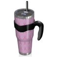 thumbnail image 2 of 40oz Tumbler,Pink Breast Cancer Insulated Tumblers with Removable Handle,Stainless Steel Double Vacuum Coffee Tumbler Cup with Straw for Home,Office,Travel,Party, 2 of 5