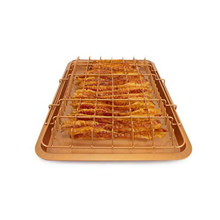 EaZy MealZ Bacon Rack & Tray Set | Specialty Tray and Grease Catcher | Even  Cooking | Non-Stick | Healthy Cooking Material | Customized Cooking