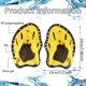 thumbnail image 2 of Swimming Paddles, 1 Pair of Yellow Paddles, Swimming Paddles, Silicone Swimming Paddles with Adjustable Straps, Swimming Training Equipment for Kids A, 2 of 5