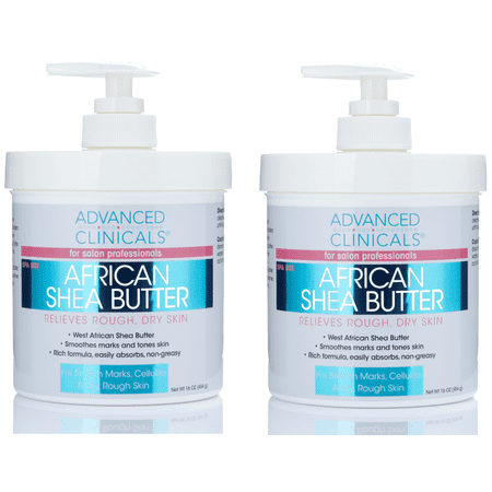 Advanced Clinicals Spa Size Shea Butter Ultra Rich Softening Cream. (Two -