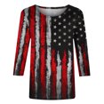 thumbnail image 4 of IROINNID 4th of July T-Shirt For Women Fashion Mid-length Casual Tops Round Neck Women Tops 4th Of July, 4 of 4