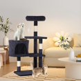 thumbnail image 2 of FDW Cat Tree 37 Inch Tall Cat Tower Kitten with Scratching Posts and Perches Indoor Activity Center for Cats (Dark Grey), 2 of 7