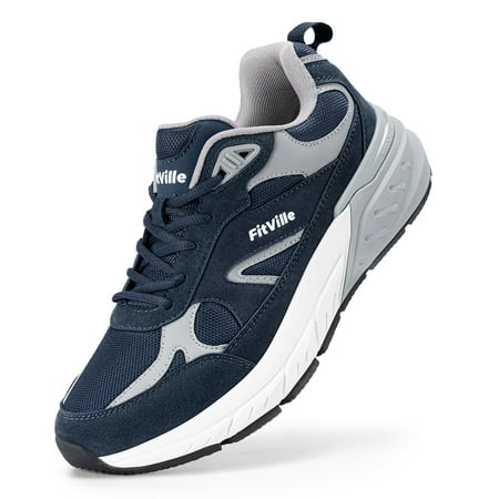 FitVille Mens Walking Shoes Extra Wide Width Athletic Sneakers with Arch Support  11 x-Wide