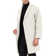 thumbnail image 5 of INSPIRE CHIC Men's Trench Coat Notched Lapel Mid-Length Casual Solid Overcoat S Beige, 5 of 6