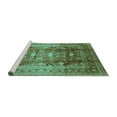 thumbnail image 2 of Ahgly Company Machine Washable Indoor Rectangle Oriental Turquoise Blue Traditional Area Rugs, 2' x 3', 2 of 4