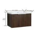 thumbnail image 5 of Hassch Modern 30" Floating Bathroom Vanity with Sink, Wood Wall Mounted Bathroom Vanity with Resin Basin, Walnut Hanging Vanity Bathroom Cabinet for Small Space, 5 of 9