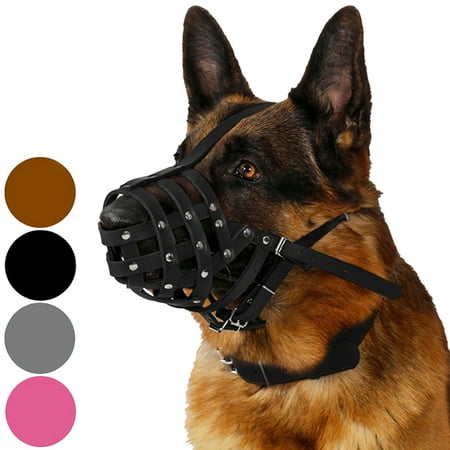 Dog Muzzle German Shepherd Dalmatian Doberman Setter Leather Basket Medium Large Breeds,
