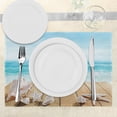 thumbnail image 3 of Ambesonne Beach Place Mats Set of 8, Sunshine Maldives Deck, Placemat 8 pcs, Pale Brown Beige, 3 of 5