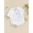 thumbnail image 3 of Bagilaanoe Newborn Baby Boy Summer Rompers Short Sleeve Bodysuits 3M 6M 12M 18M Infant Casual One Piece Short Jumpsuit, 3 of 7