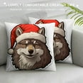 thumbnail image 3 of HENGT  Christmas Pillow Covers Christmas Decor,Merry Christmas Wild Animals Deer Bear Wolf Cheetah Decorative Throw Pillow Covers, 3 of 5