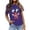 A-Purple430, variant on XUELUO Womens T-Shirts Short Sleeve Round Neck Clown Graphic Pattern Tshirts Carnival Party Summer Funny Loose Lady Tops