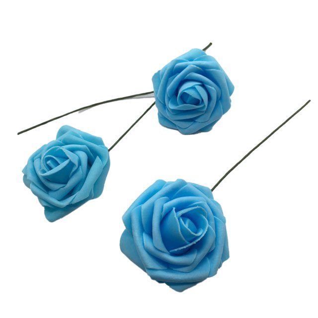 Matsuzay Rosa Rosas hechas a mano Belleza Navidad Halloween Regalos de Acción de Gracias Flor Decoraciones para el hogar Tributos de esgrima Flores artificiales Azul